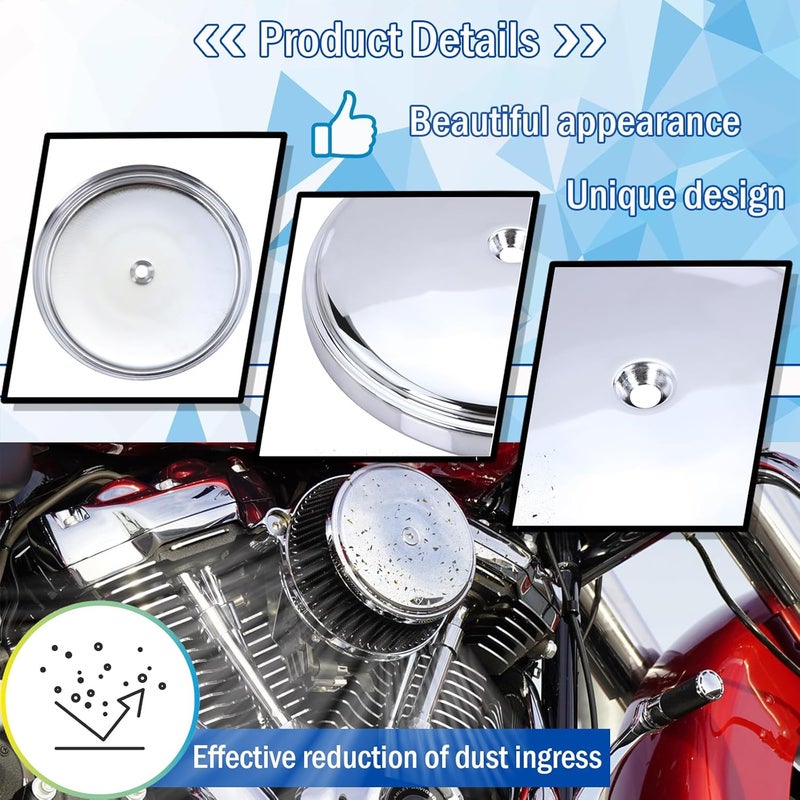 GEATaaT 18-760 Air Cleaner Outer Cover for Billet Sucker and Big Sucker Stage, Chrome Cover Compatible with Most Harley Davidson Models - Image 4
